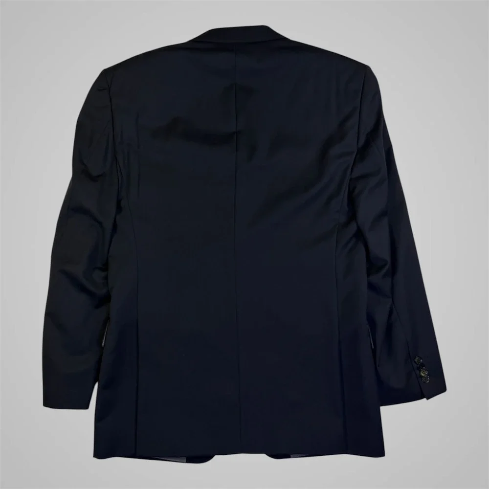Enzo Tovare Italy‎ Mens Blazer 40R Black Super 150s Virgin Wool 2-Button Jacket